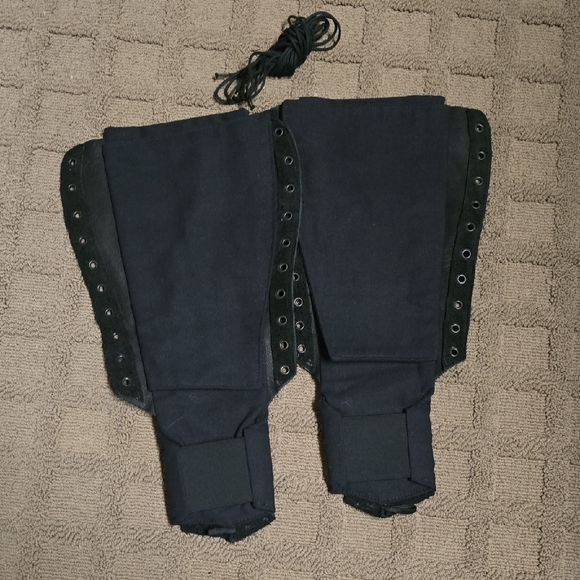 Black Lace-Up Leg Trapeze Socks - Picture 1 of 5